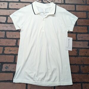 NWT Athleta Momentum Polo Tee Women's L 1/4 Zip Golf Tennis Shirt